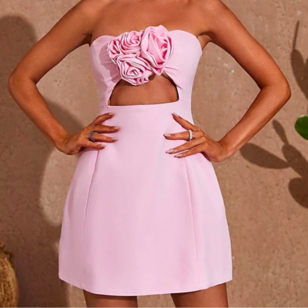 Mew Mew pink rosette mini dress